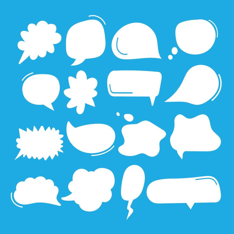 Versatile blank white speech bubbles ideal for communication and design vector