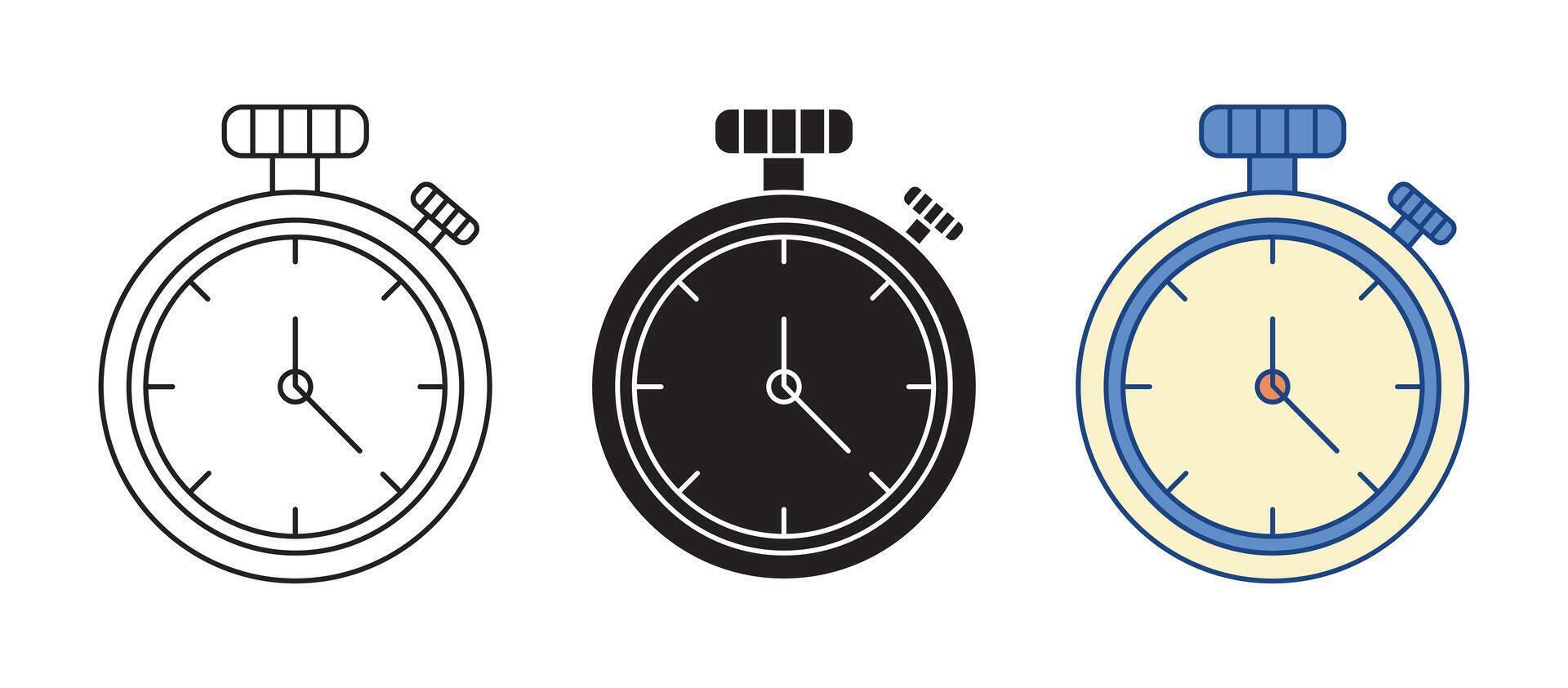 Various stopwatch icons perfect for time tracking and efficiency designs vector