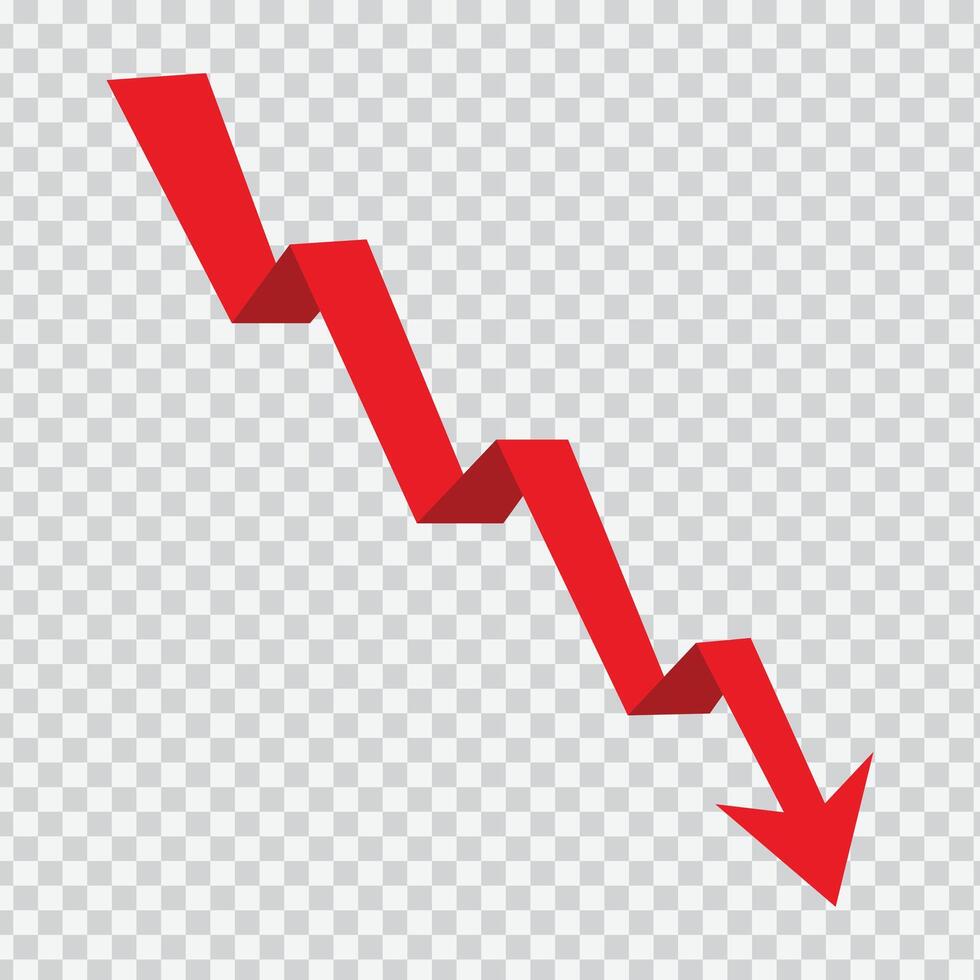 Red Down Arrow Crash Icons vector