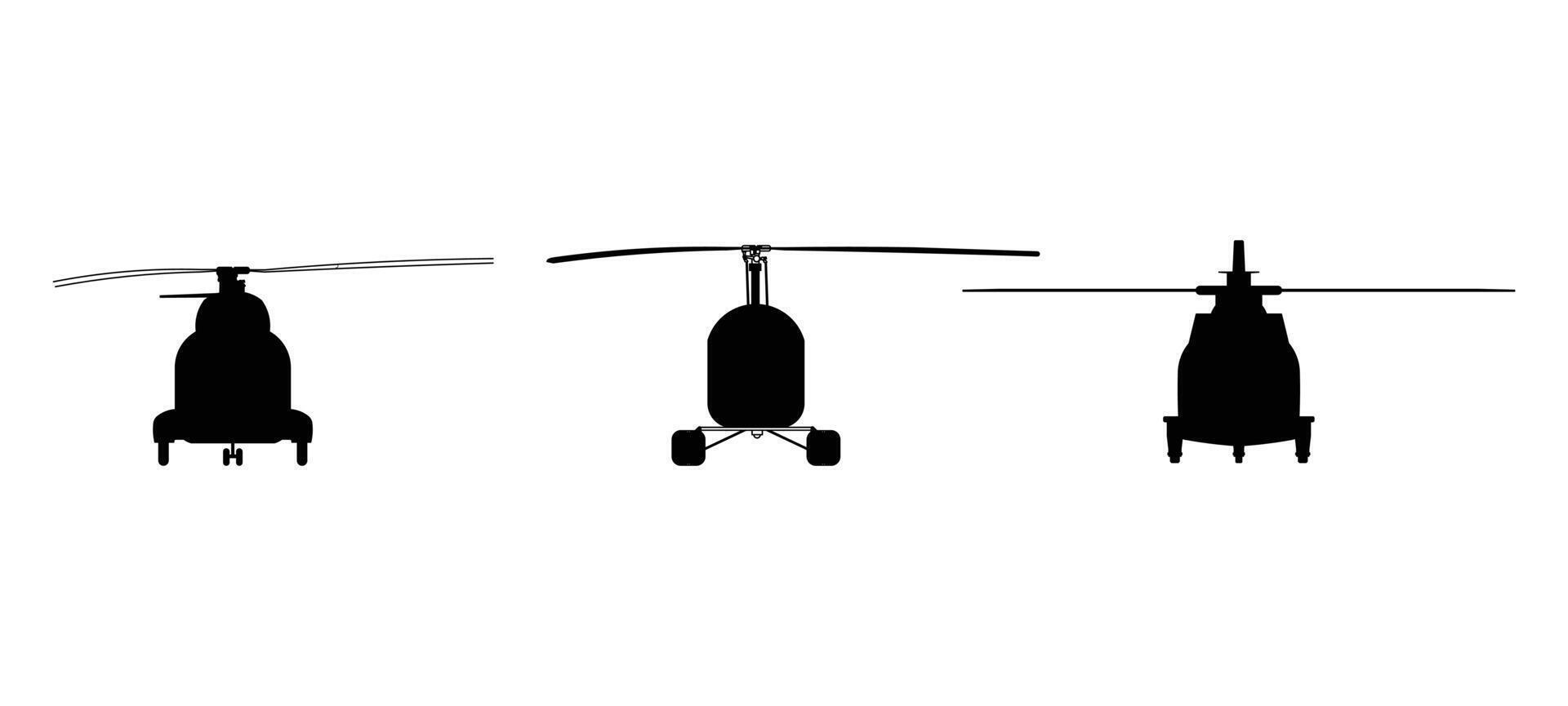 Helicopter silhouette front view graphic vector
