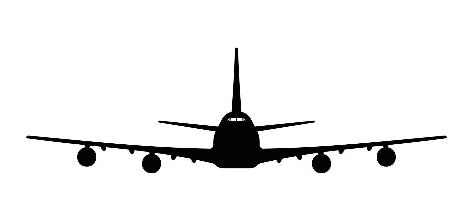 Plane front silhouette view design vector