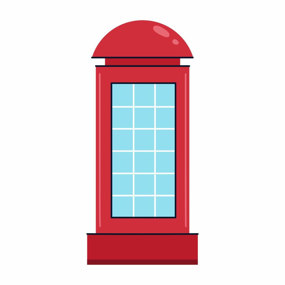 English red telephone booth on a white background. the symbol of England and London. vector