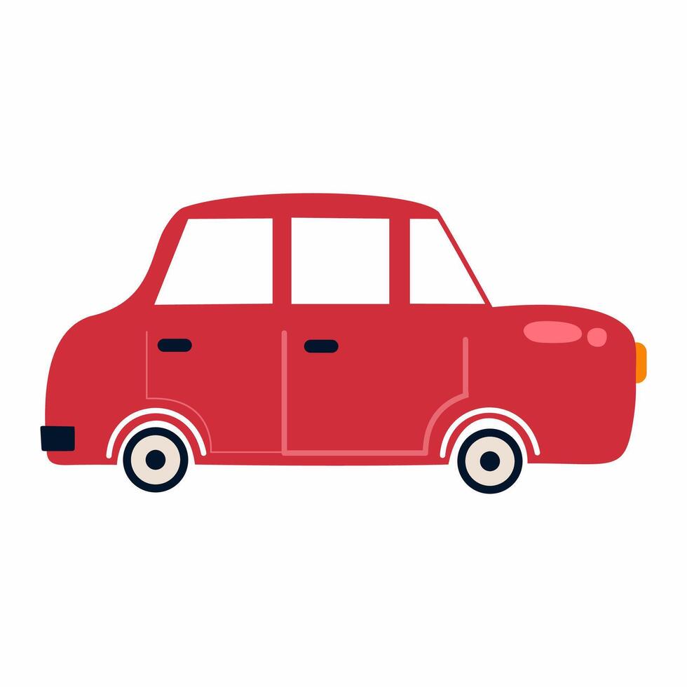 English red car on a white background. vector