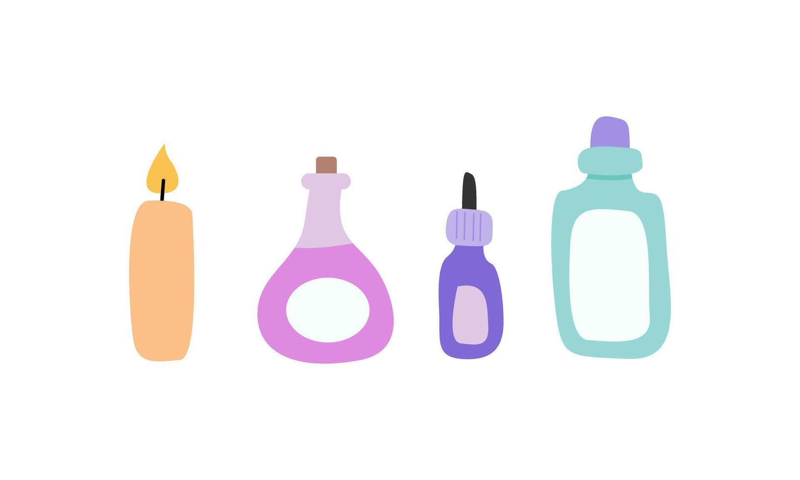 Aromatherapy accessories set elements vector