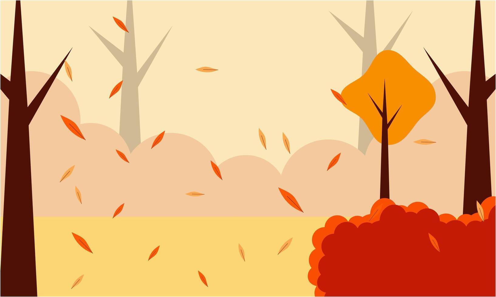 Flat autumn background vector