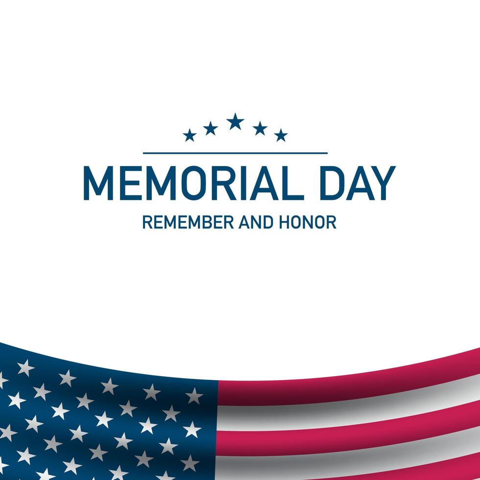 Memorial Day Banner Template Design. vector