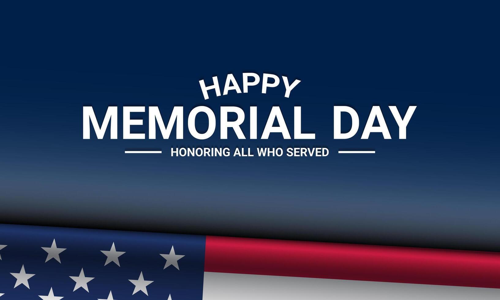 Memorial Day Template Design on Blue Background vector