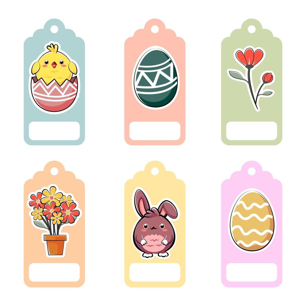 Collection Easter Gift Tags Set vector