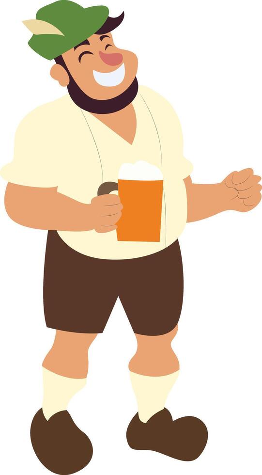 Oktoberfest Happy Bavarian Man Beer Oktoberfest vector