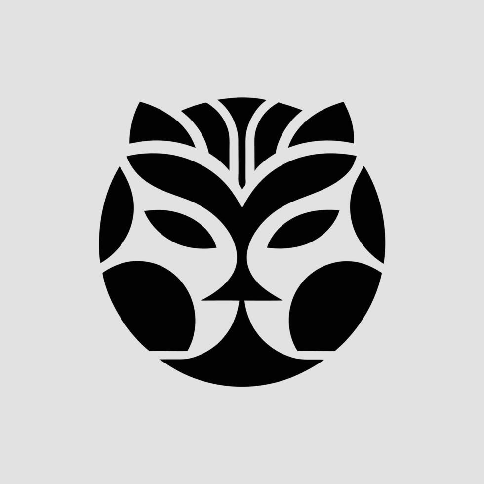 tiger face icon logo line art vector