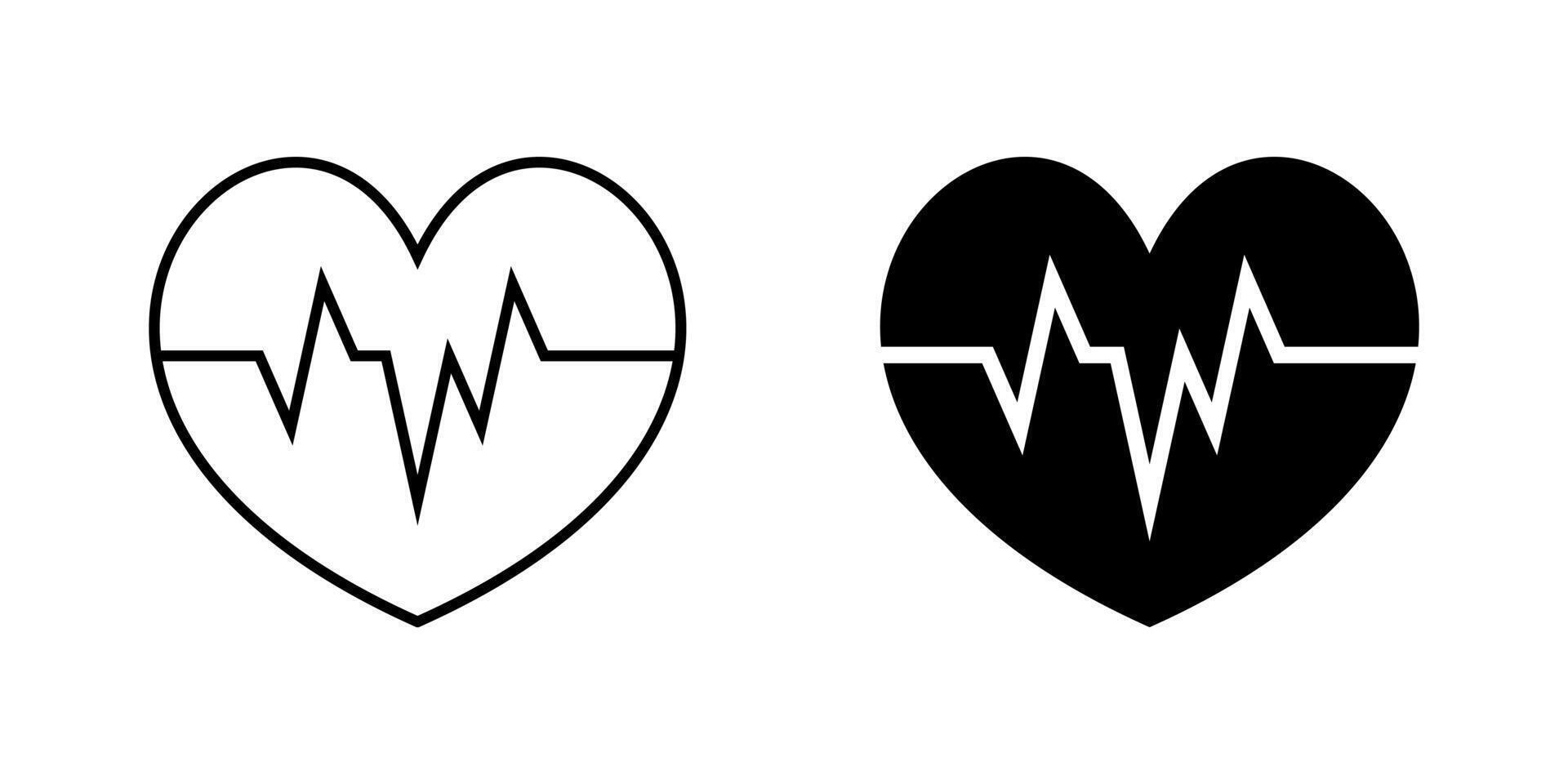 heart rate monitor icon set. modern design isolated on white background vector