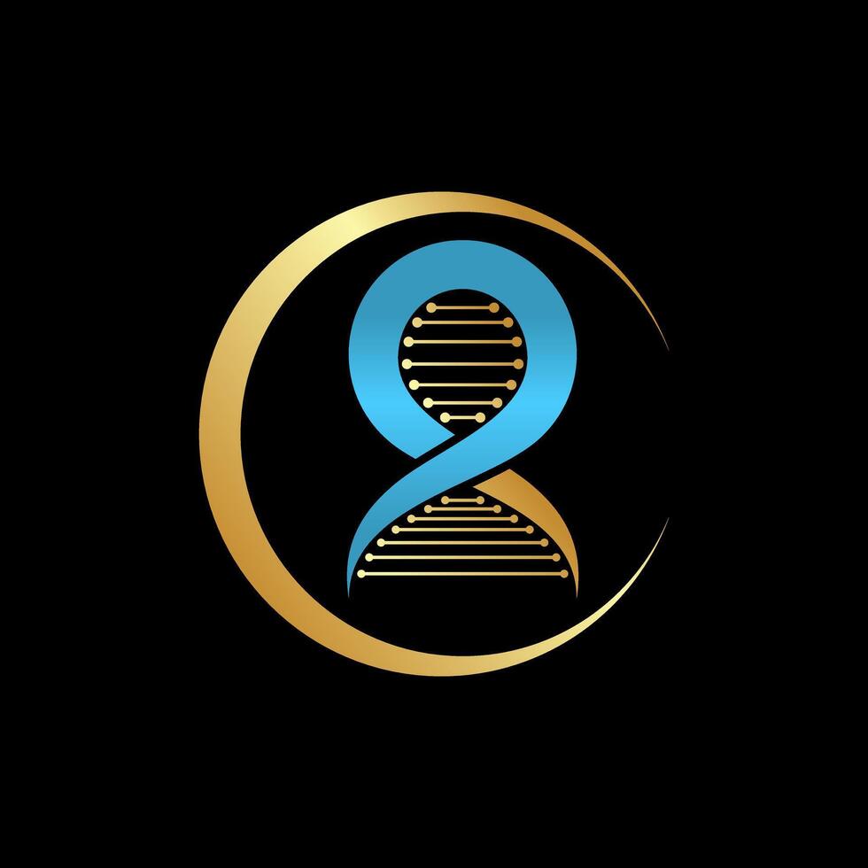 initial CR R font DNA helix infinity clone genetic tech health evolution life vector