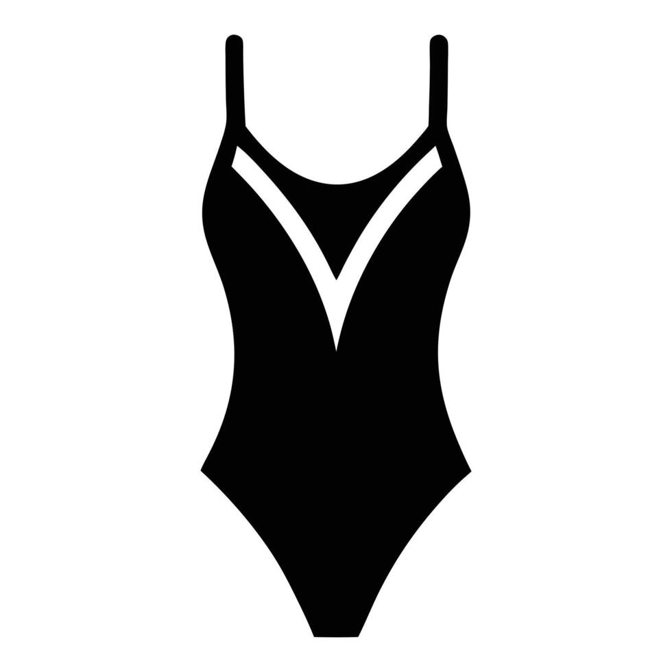 a black swimsuit with a white stripe vector