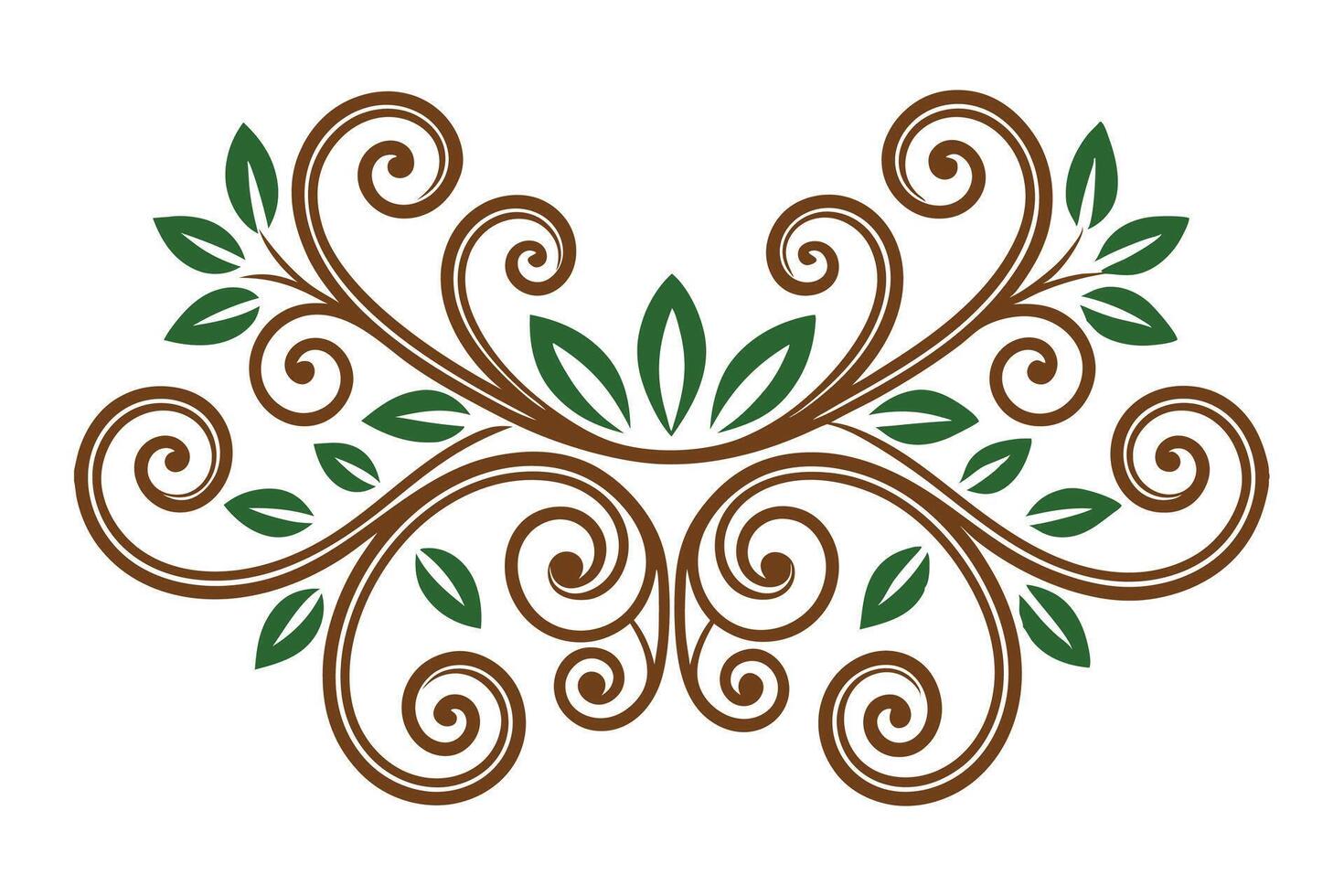 a floral design with leaves and branches vector
