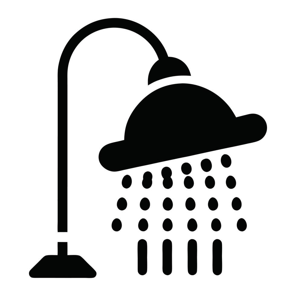 a black and white shower head with water coming out vector