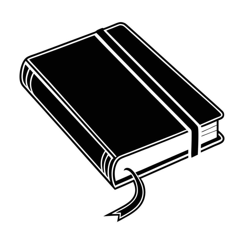 a black and white illustration of a book white background. vector