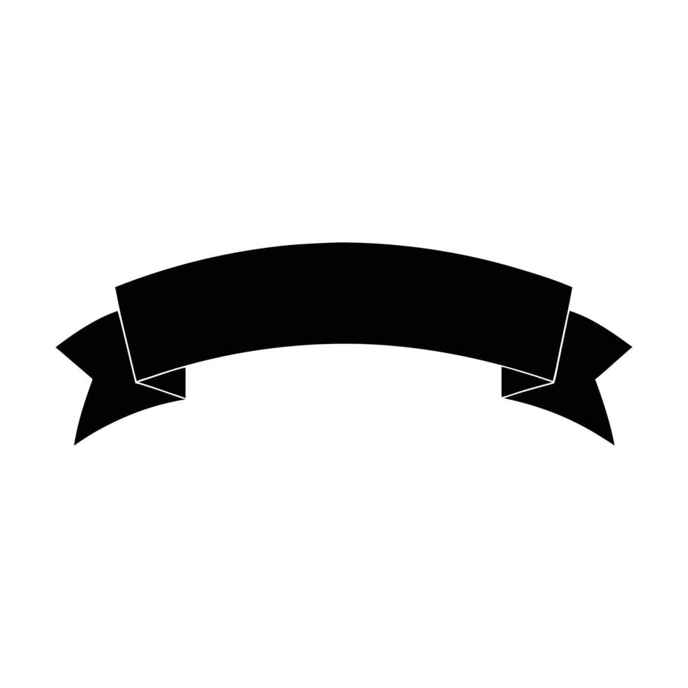 black ribbon icon isolated on white background vector