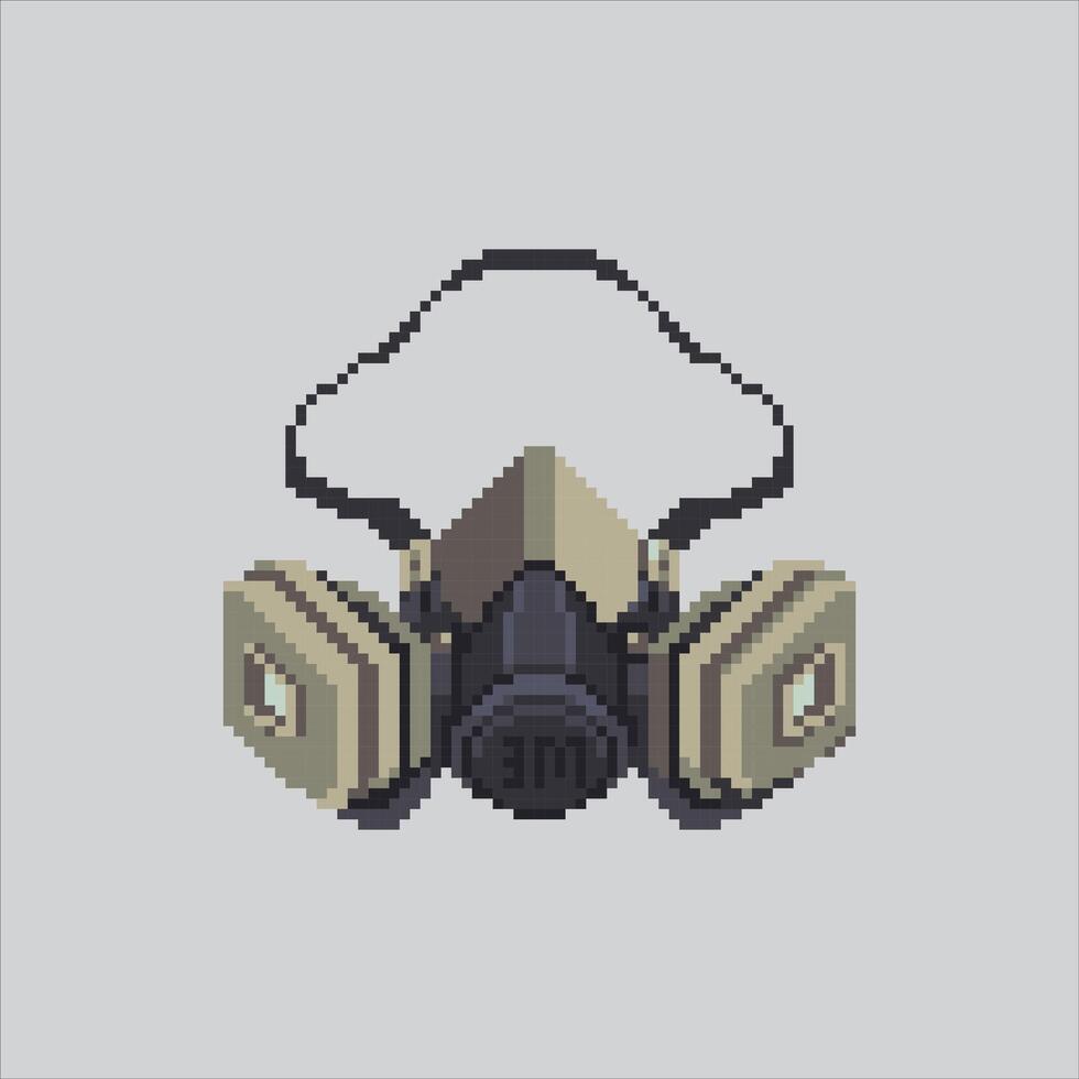Protective Safety Respiratory Mask Icon pixelated for the pixel art game and icon for website and game. old school retro. vector