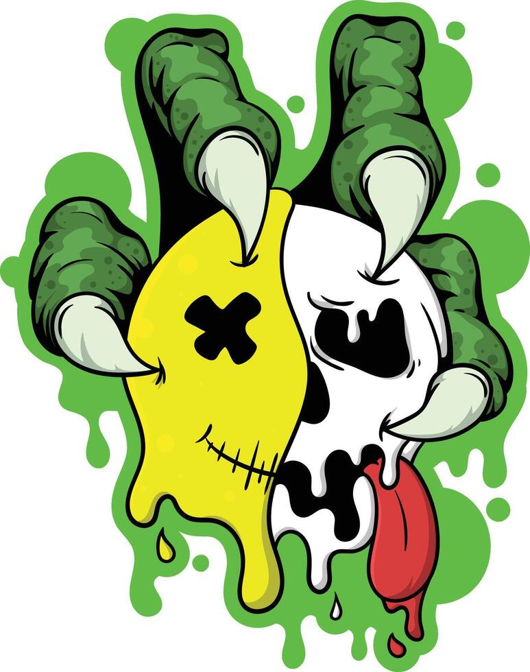 Illustration of a melting monster with claws vector