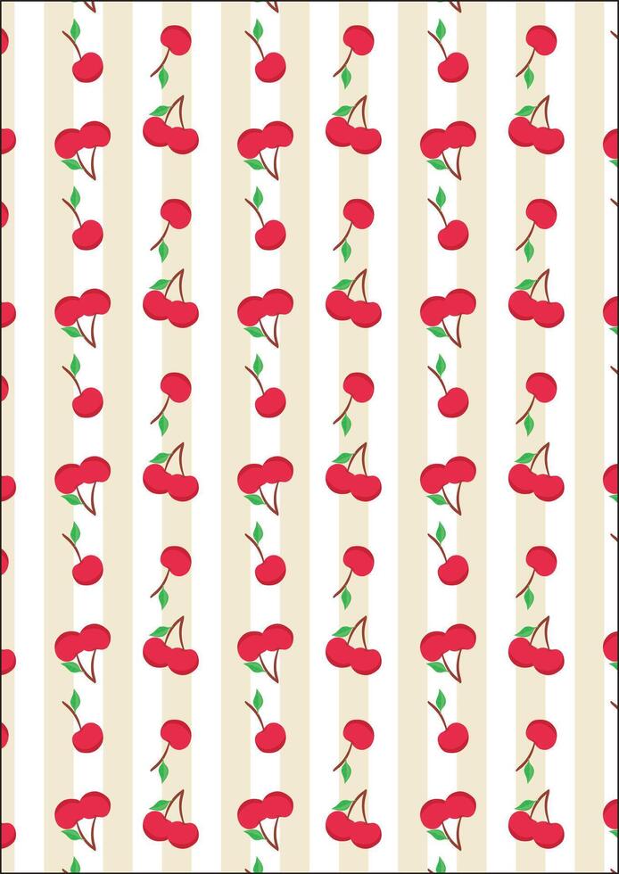 Cherry Fabric Wrapping Paper Background Art vector