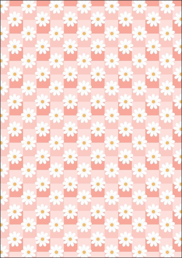 White Flower Wrapping Paper Summer Fabric Texture Art vector