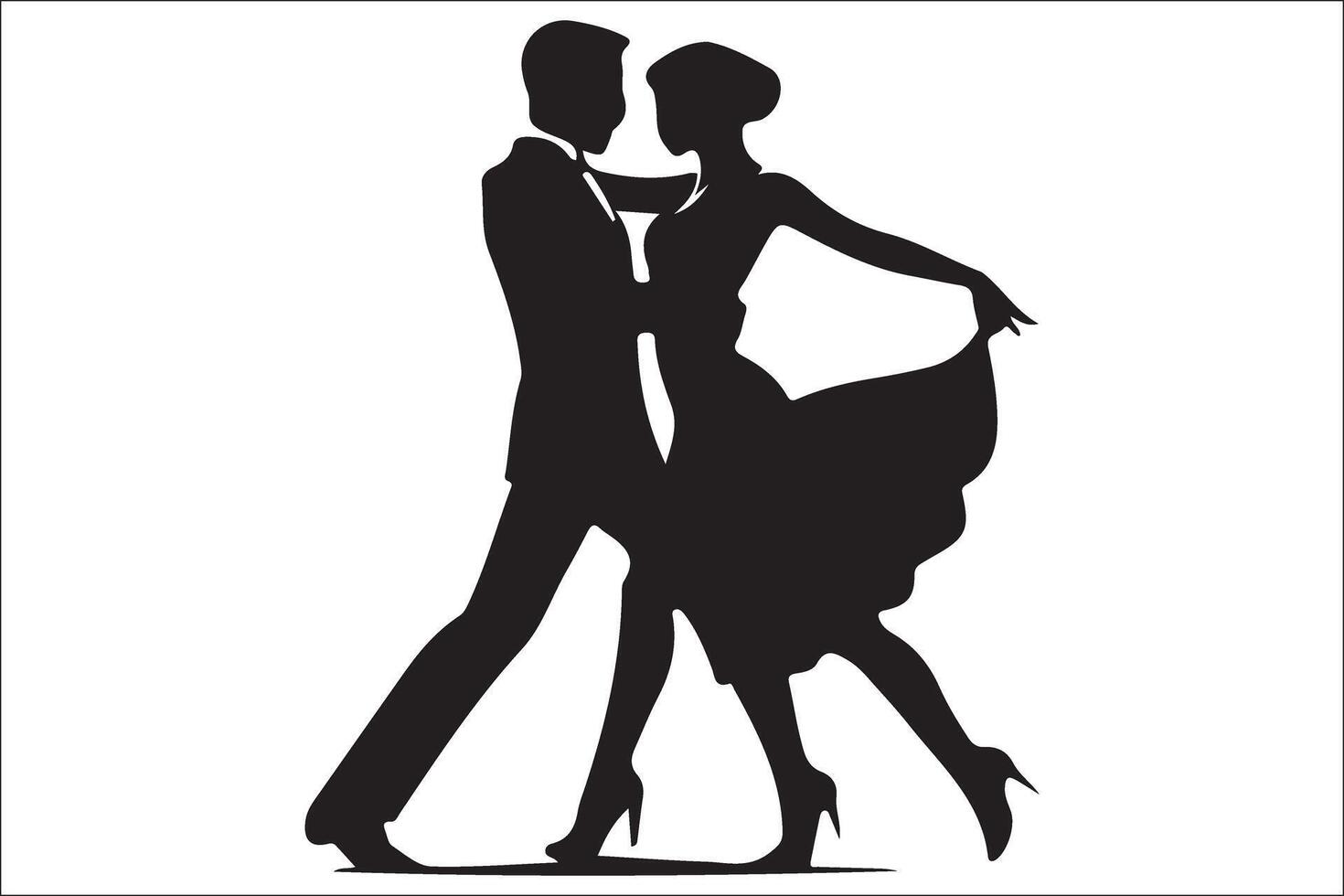 A silhouette of a couple dancing in the ballroom vector