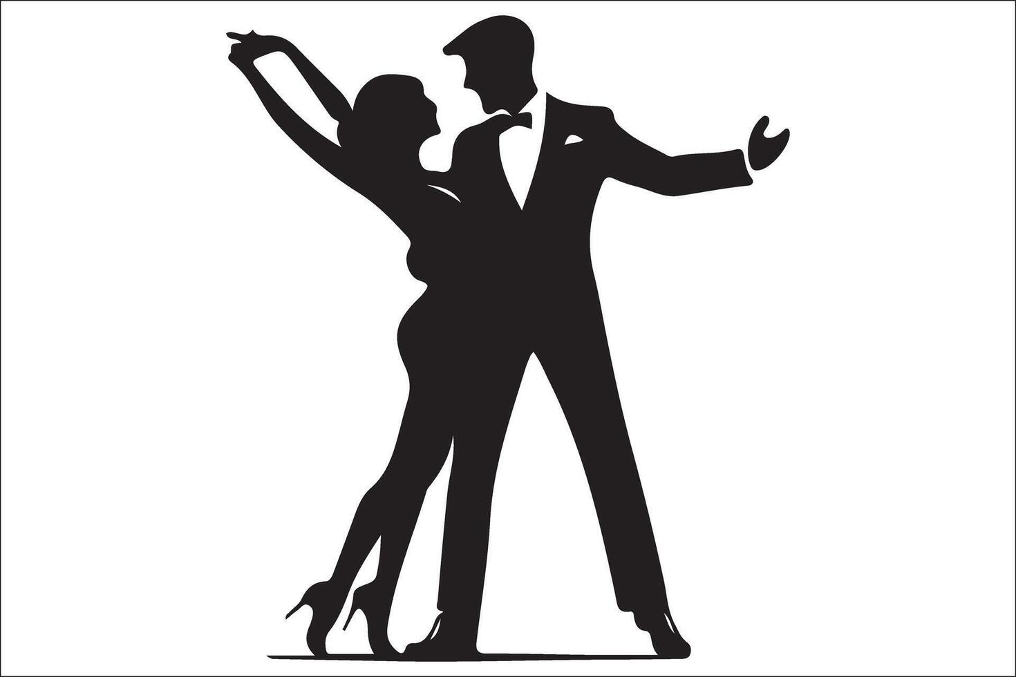 A silhouette of a man and woman dancing vector