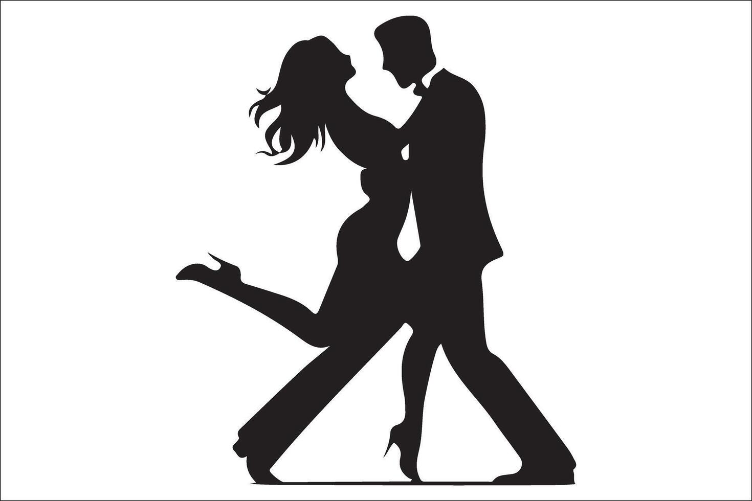 Silhouette of a couple dancing in the street vector