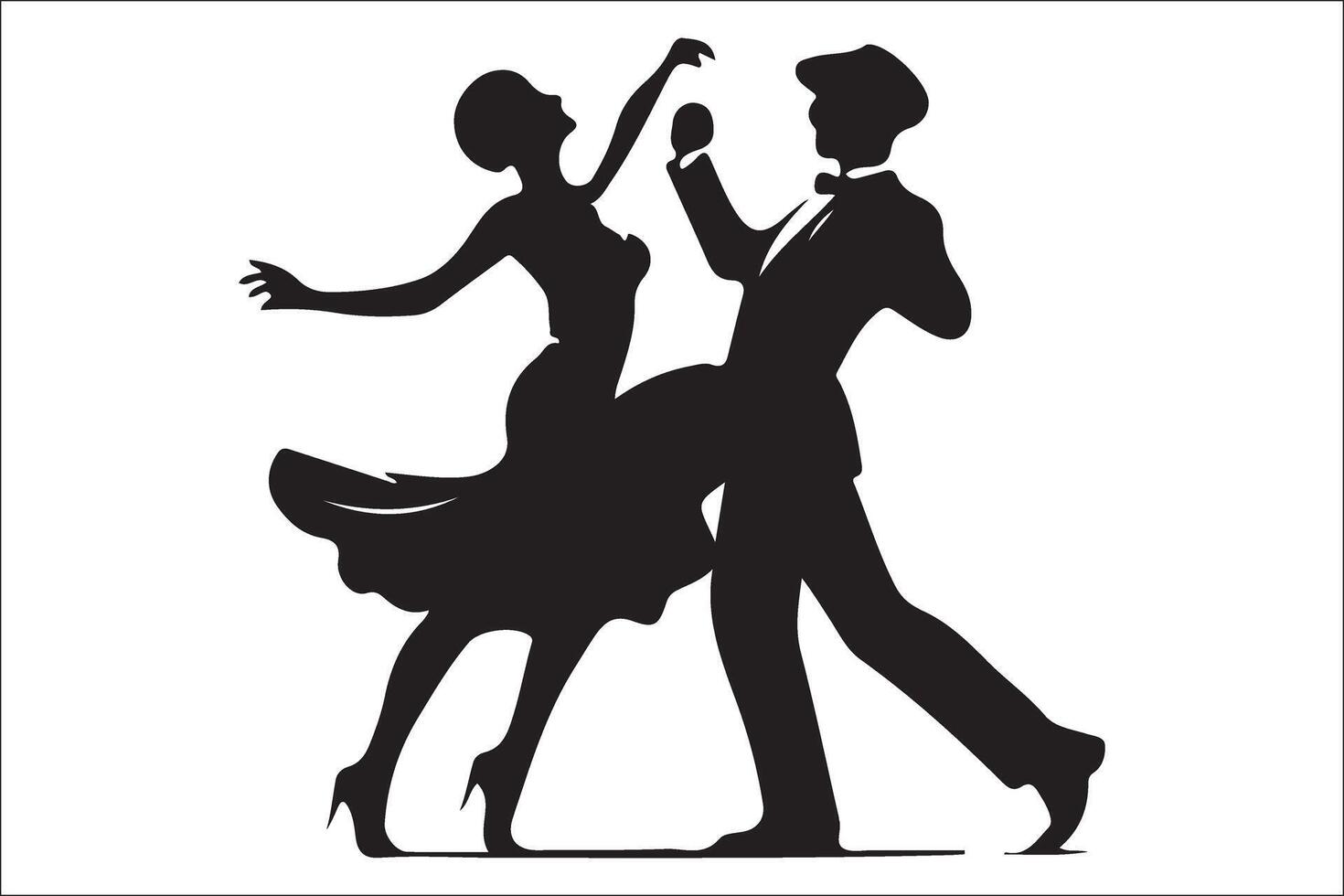 Silhouette of a couple dancing the tango vector
