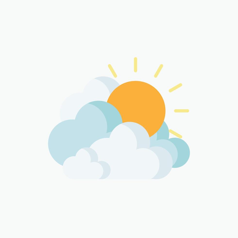 sunny day icon with sun and clouds. stock illustration vector
