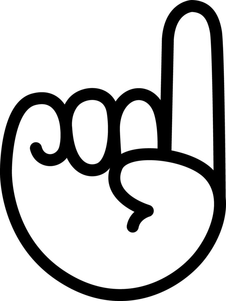 Up Hand pointer, Hand with one finger Cute Cartoon Hand Logo Icons Outline Black color, Chubby finger emoji sticker sign symbol, editable stroke. vector