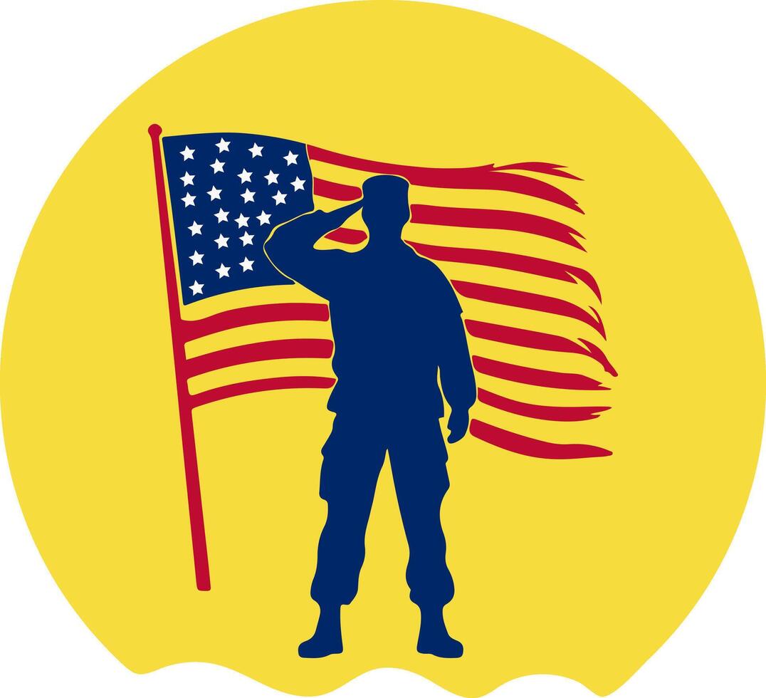 Honoring American Troops with National Flag Background vector