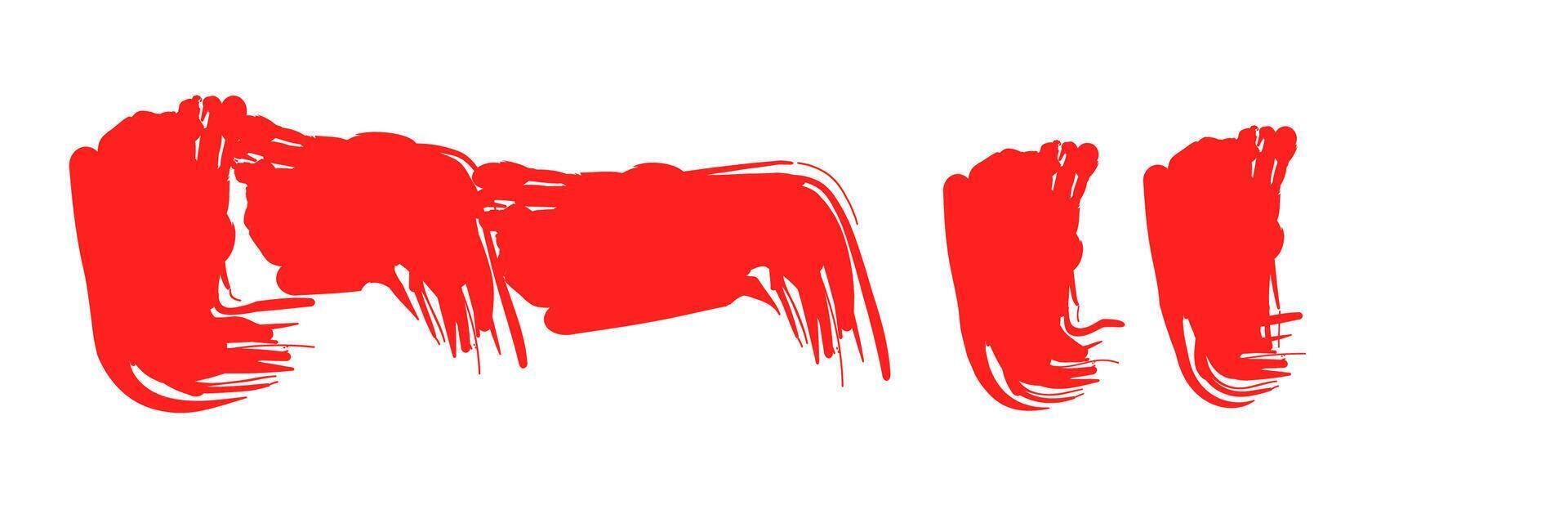 red shape brush stroke on White shape flat illustration flat vector