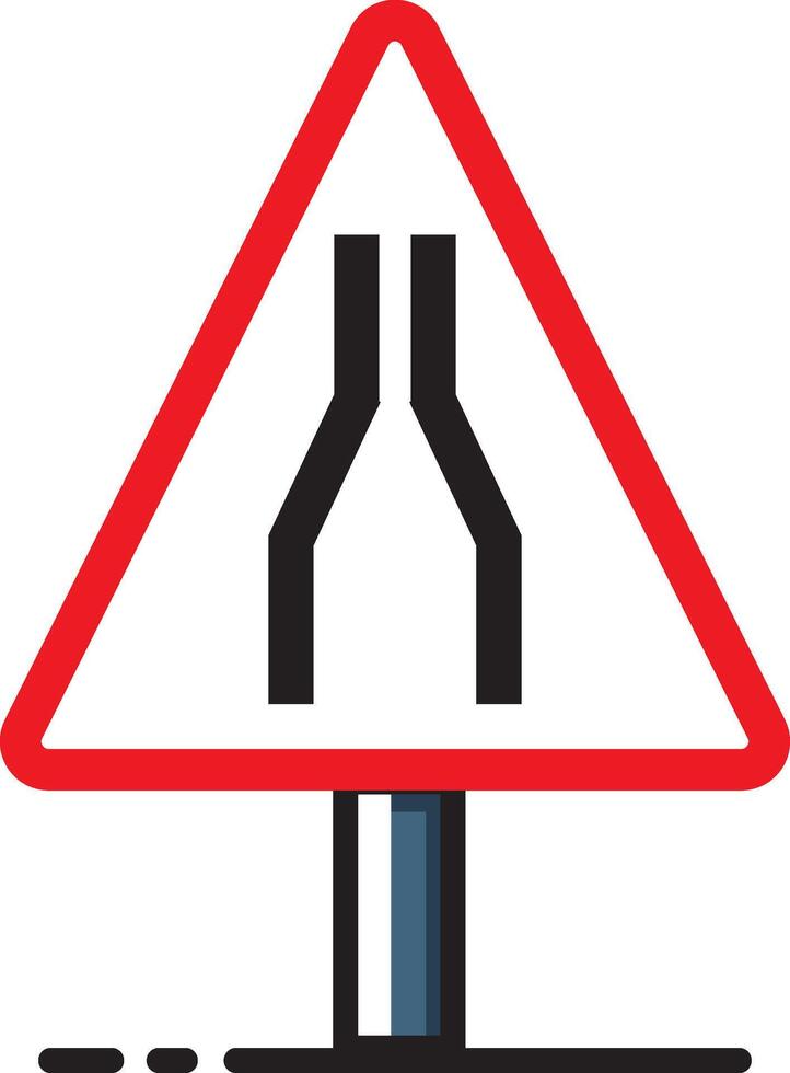 A road sign with a fork in it vector
