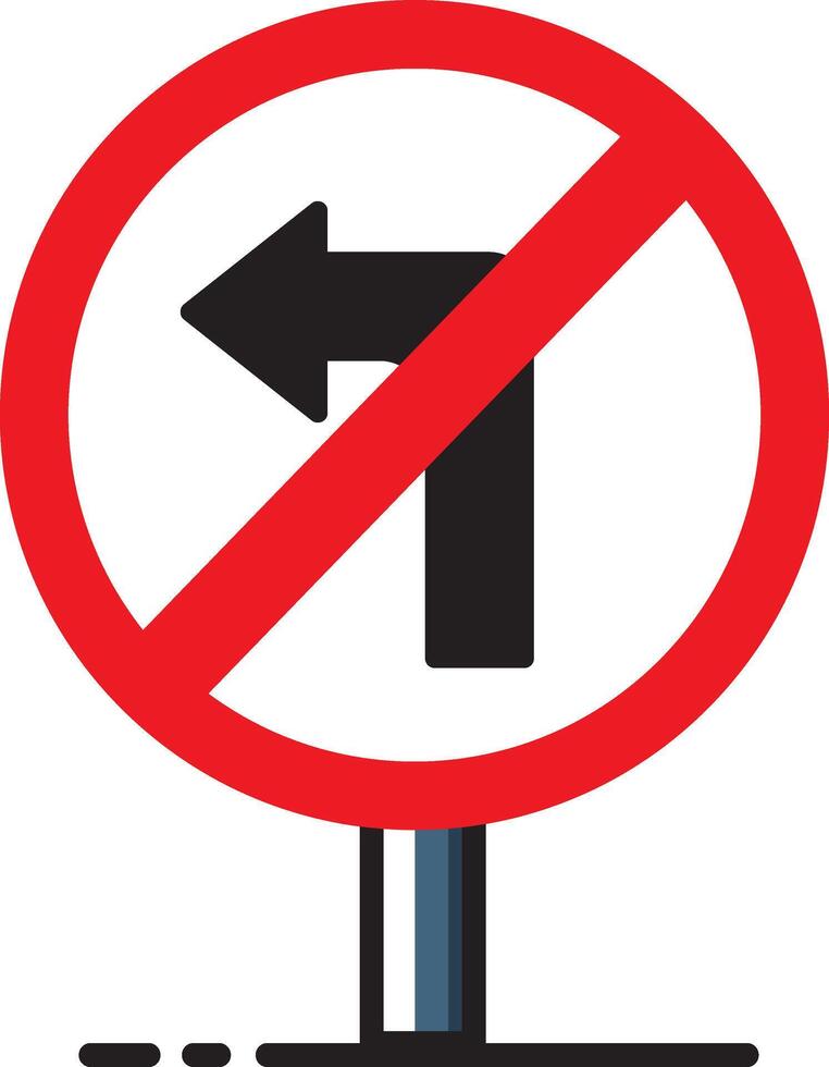 A no left turn sign on a white background vector