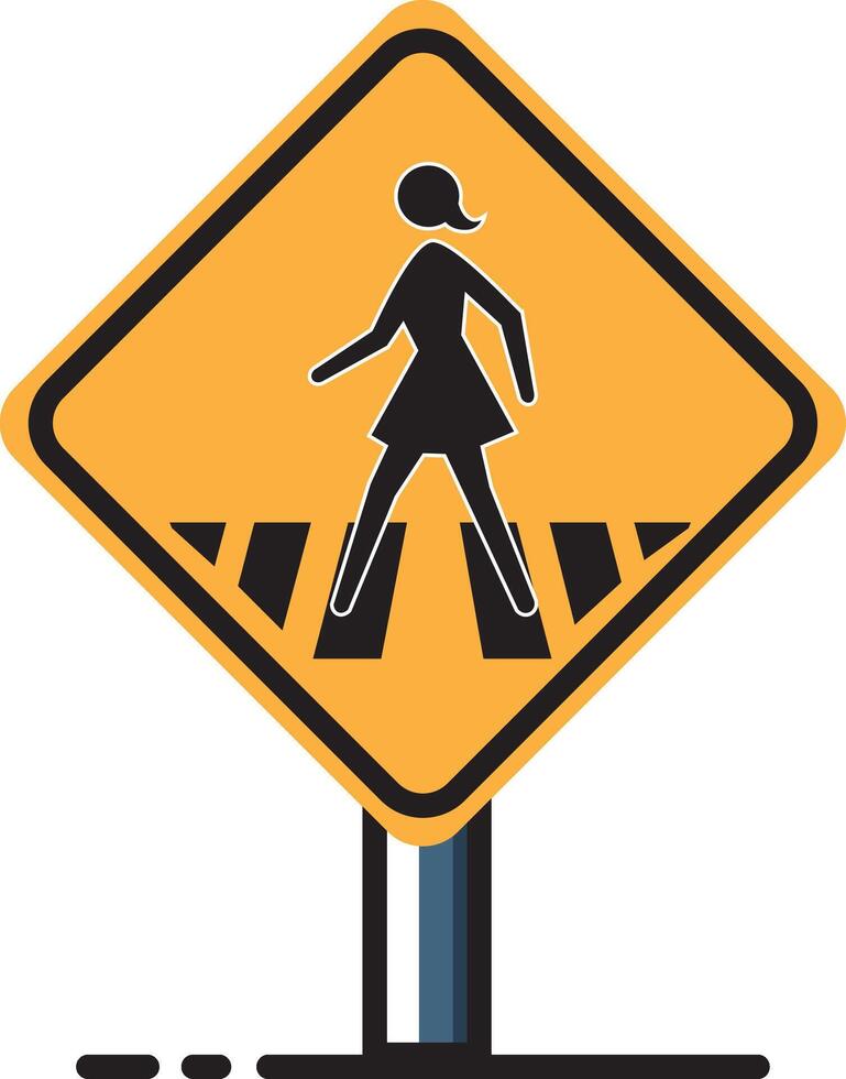 A pedestrian crossing sign with a woman walking across the street vector