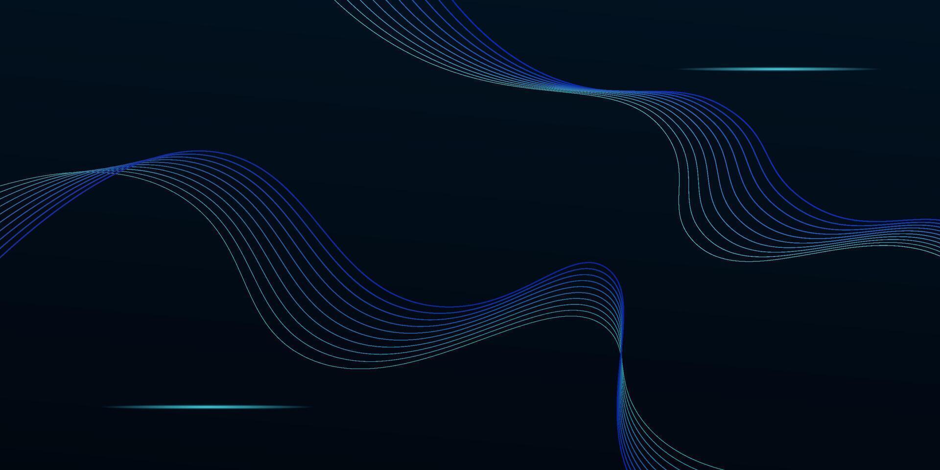Abstract blue background with sparkling waves. Shiny blue moving lines design element. Modern smooth wavy lines. Suitable for banner, flyer, cover, website, corporate. eps10 vector