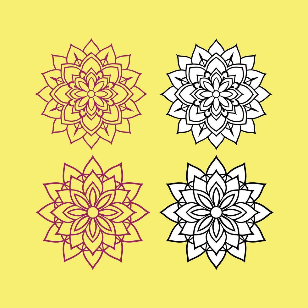 Ornamental mandala with arabesque floral pattern islamic east style vector