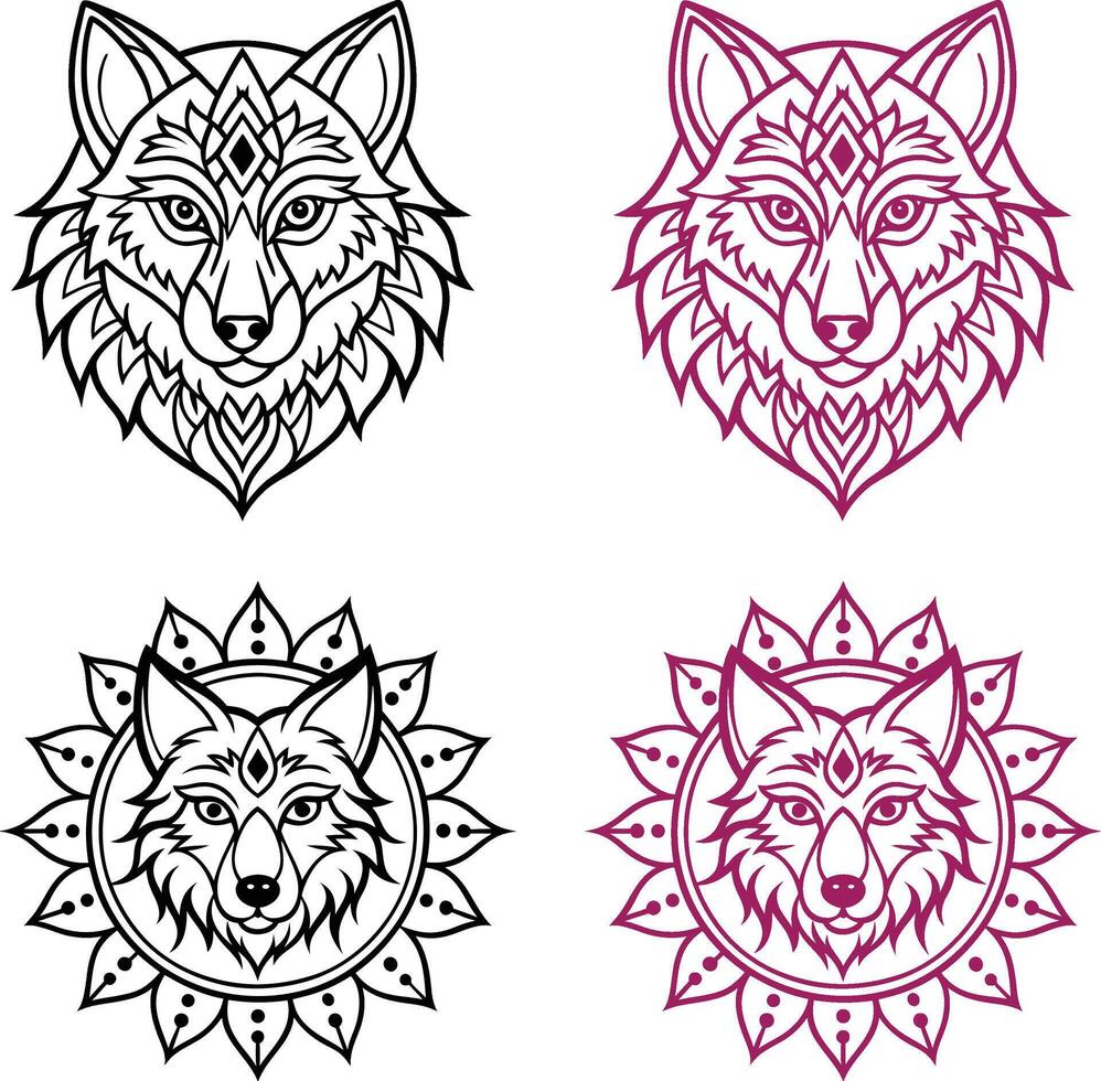 Wolf head mandala new 2025 animal mandala vector