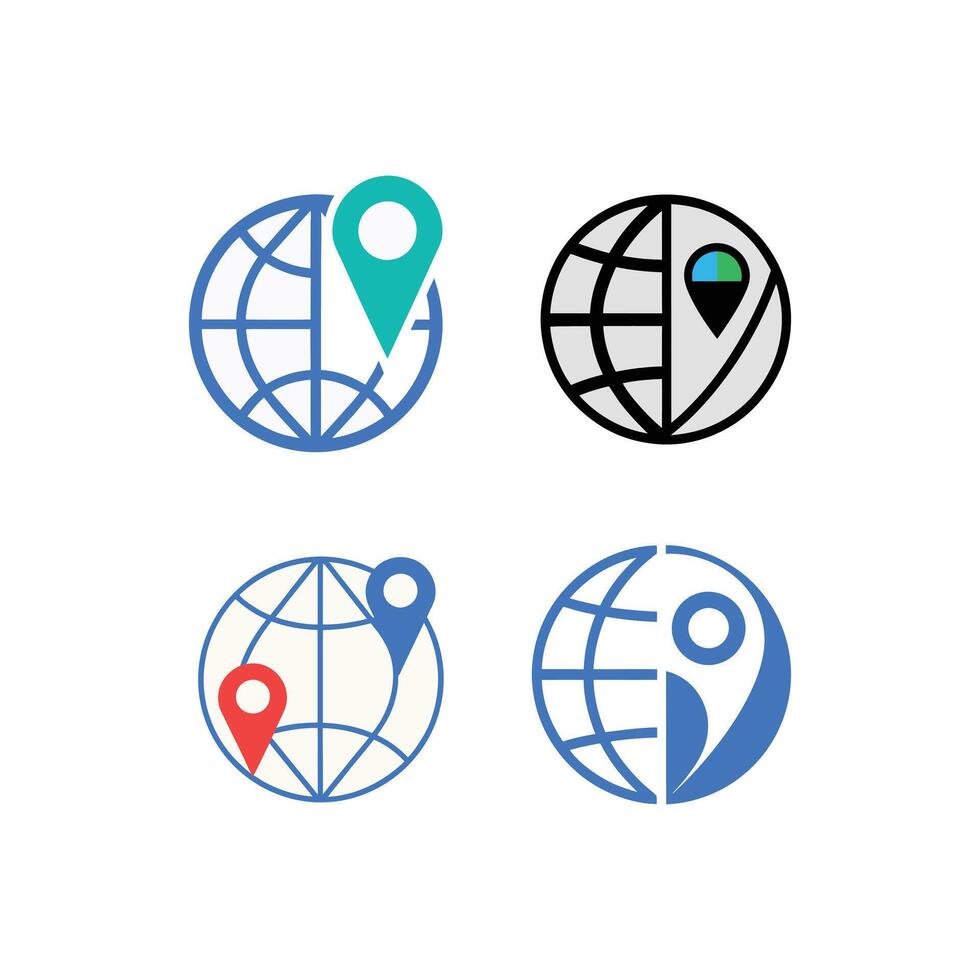 Set of global logo icon for logo design new 2025 trendy unique vector