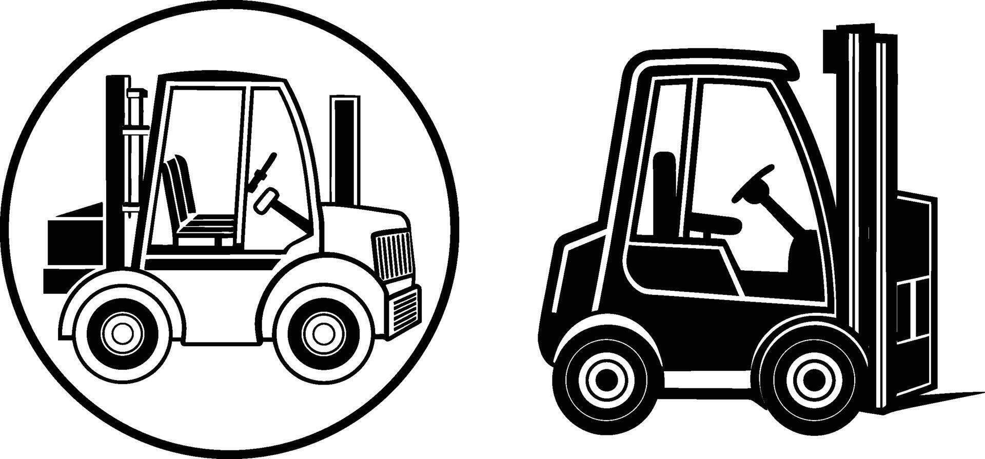forklift truck icon silhouette new 2025 trendy unique vector