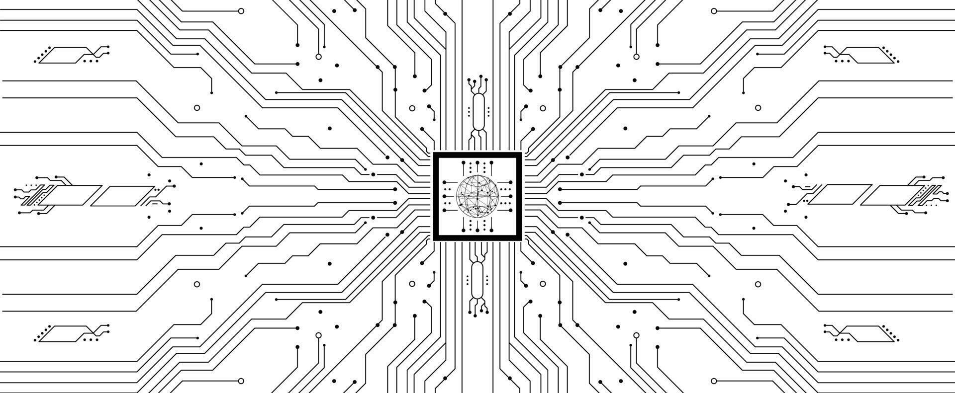 Circular Technology Interface,Tech Circuit,HUD Element Design vector