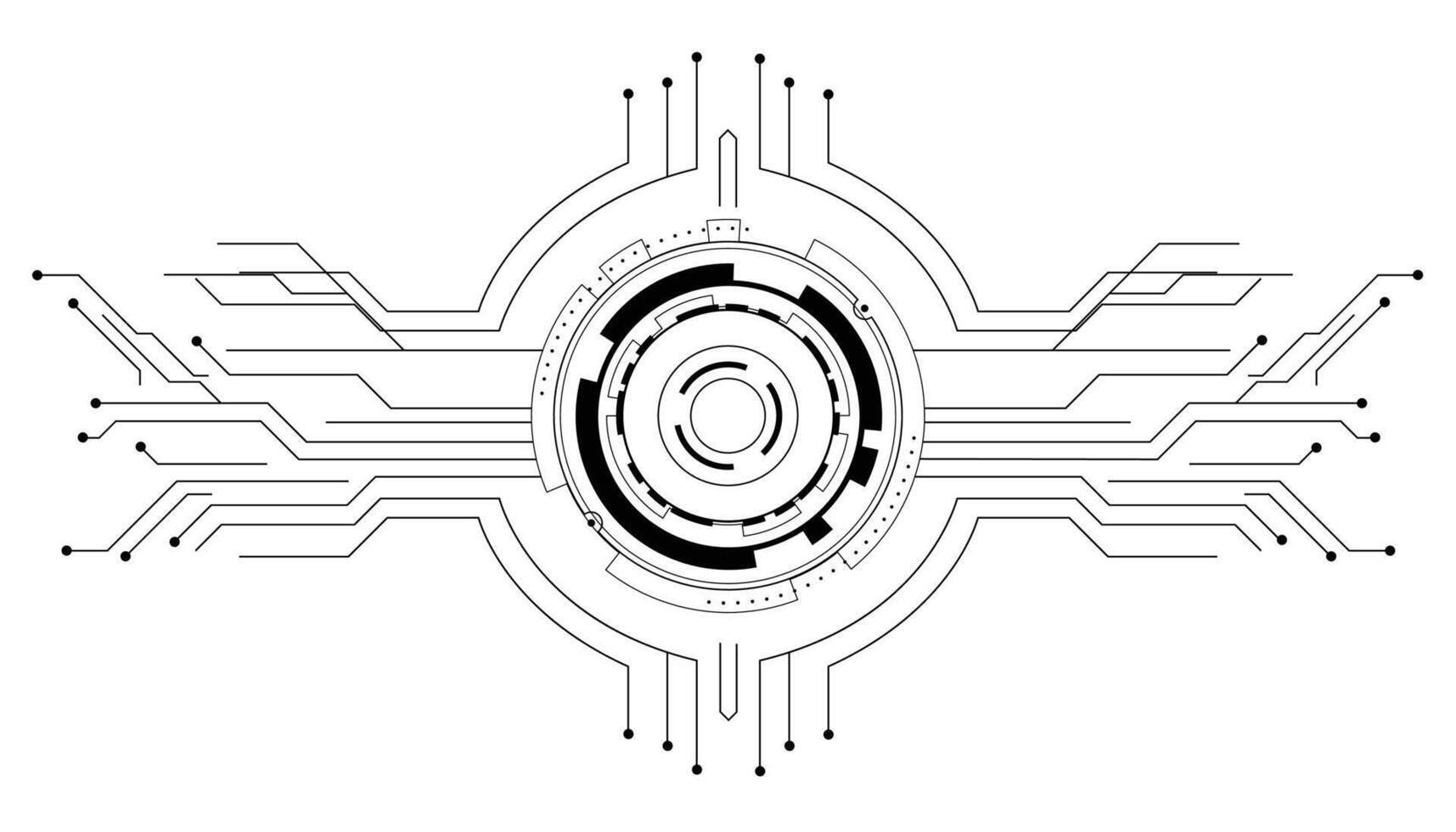 Circular Technology Interface,Abstract Tech Circuit,HUD Element Design vector