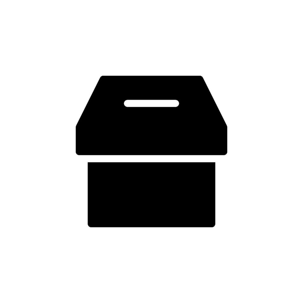 Donation box icon . collection box, or ballot box. Perfect for use in websites, apps, or print materials related to charity, voting, and collections. vector