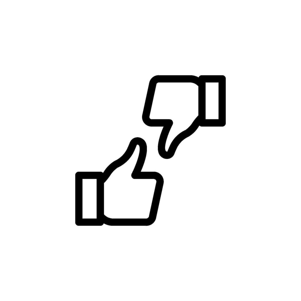 thumbs up and thumbs down icon. Ideal for representing feedback, ratings, agreement, disagreement, approval, and disapproval vector