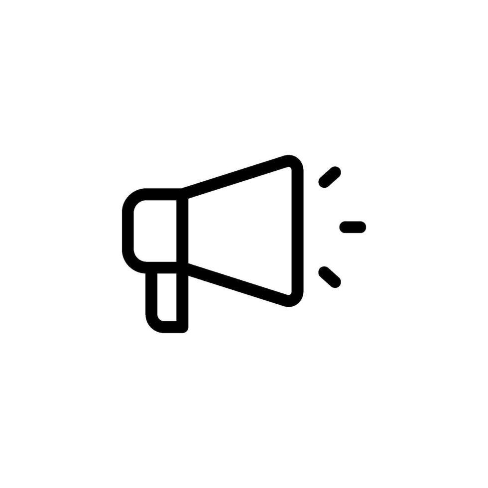 megaphone icon. Perfect for representing announcements, communication, promotions, and advertising vector