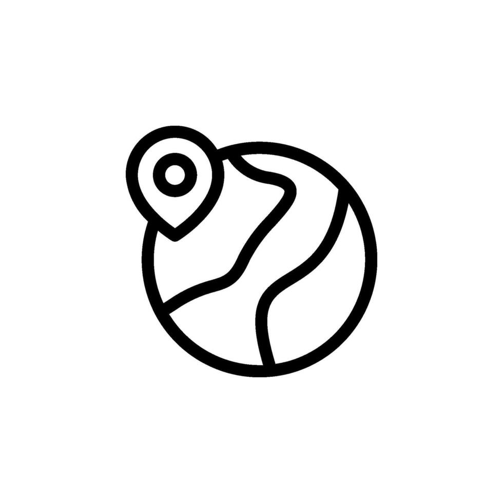 globe with location pin marker icon. location services, travel destinations, global presence, and geographic positioning vector