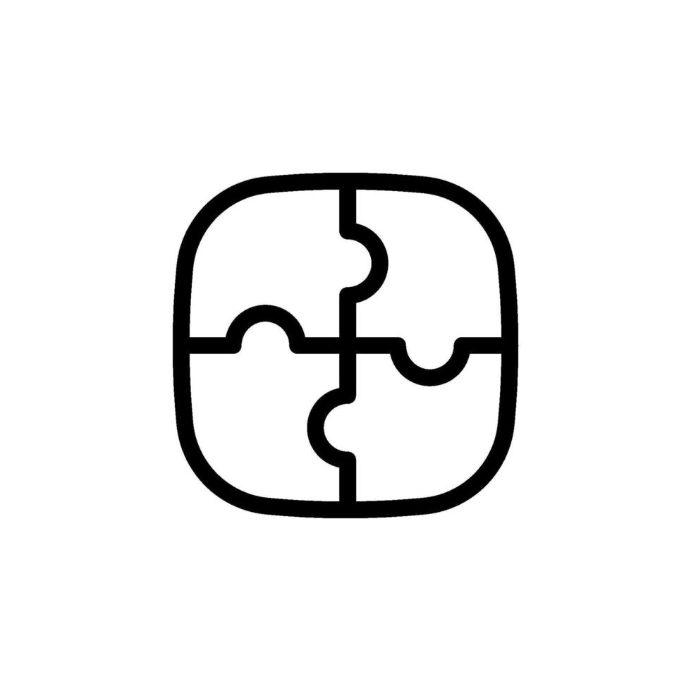 Square puzzle icon. Perfect for representing teamwork, problem solving, strategy, and integration concepts vector