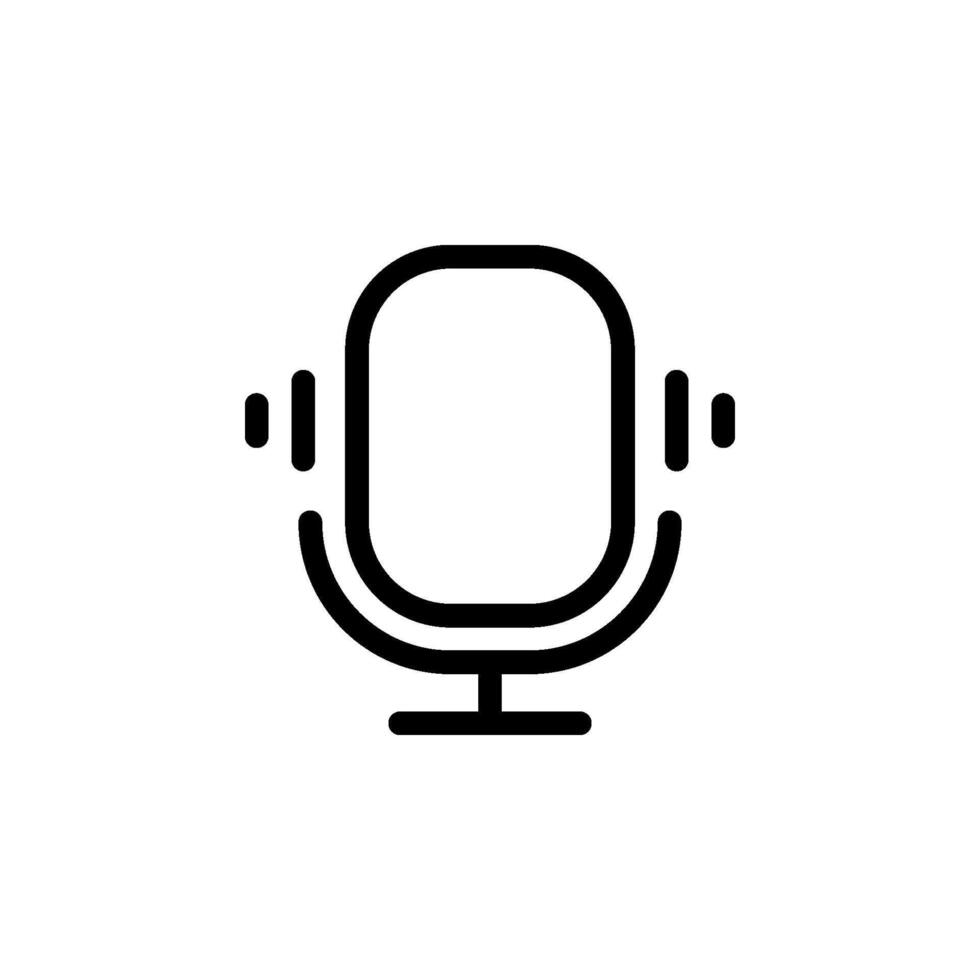 Microphone icon. Represents audio recording, podcasting, broadcasting, voice communication, and speech. suitable for various applications vector