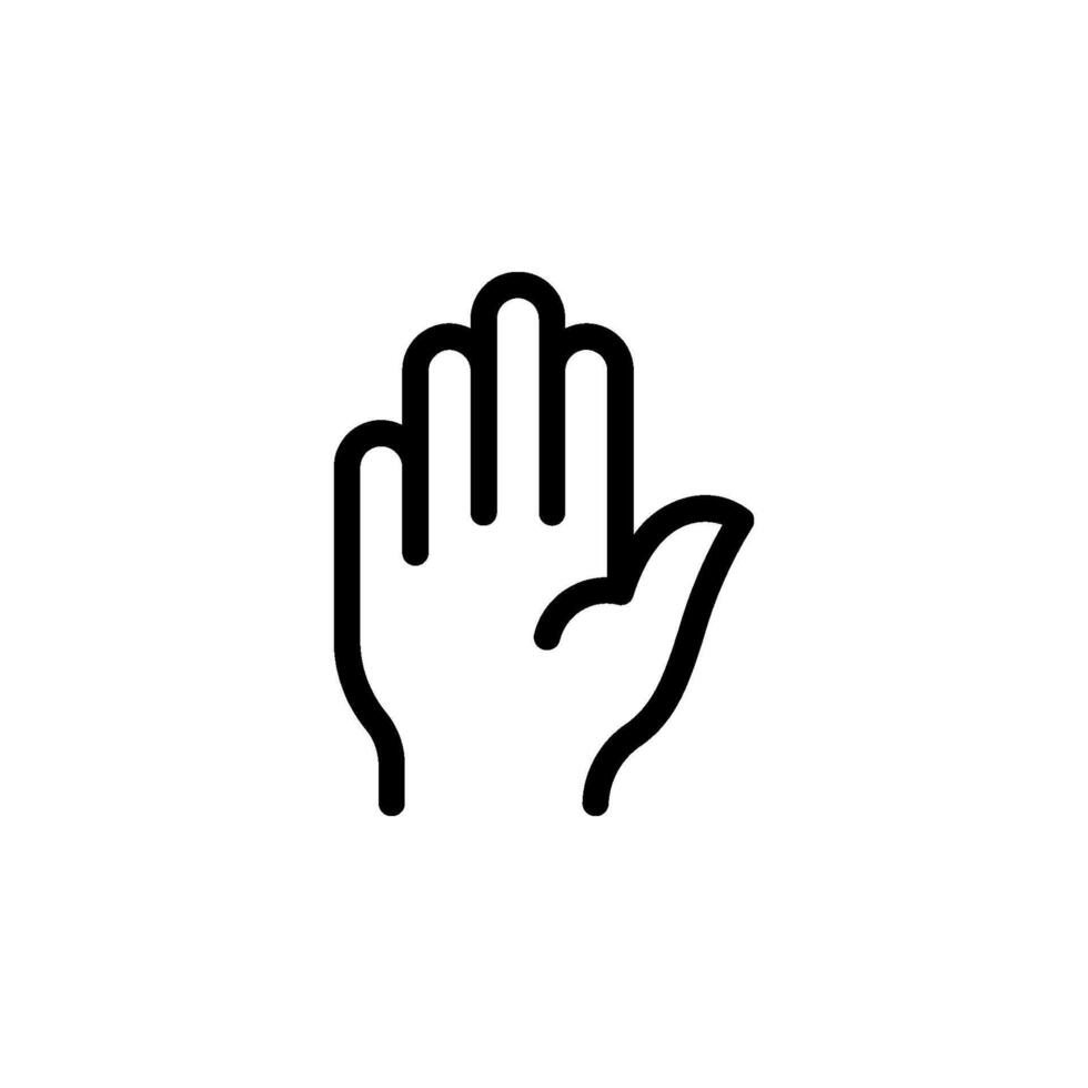 open palm hand icon. Isolated icon for medical, gesture, stop, hi, or greeting concepts vector